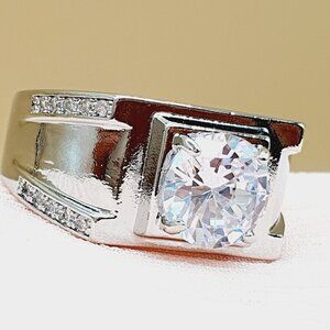 Refine Dainty Fever Glitter Zircon Chunky Wedding Fashion Ring fo Man, INDN8492